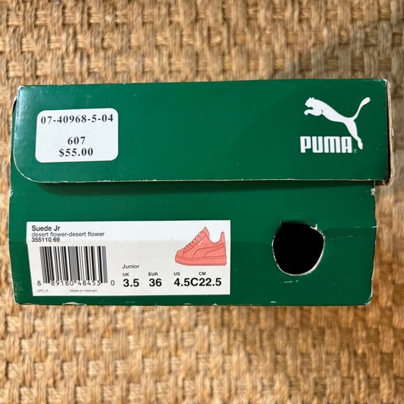 Puma Suede Jr suede sneaker in Desert Flower Pink NWT - Picture 7 of 10